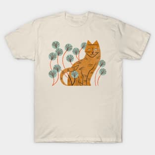 Ginger Tabby And Wildflowers T-Shirt